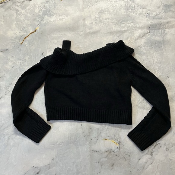 Moon River Sweater Womens Size Large Black‎ Long Sleeve Off The Shoulder - Picture 4 of 10